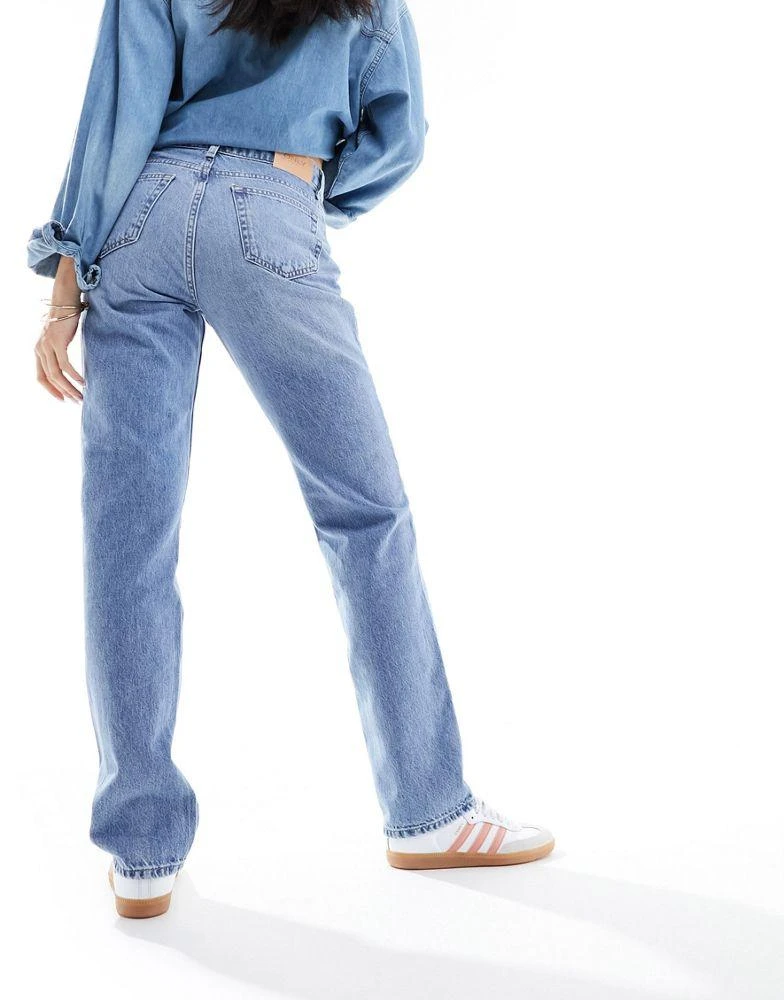 ONLY ONLY Jaci mid rise straight jeans in light blue wash 3