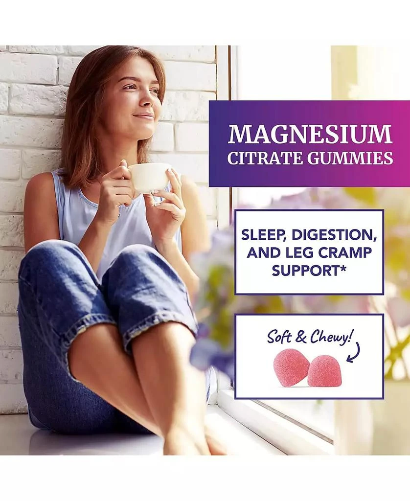 Nobi Nutrition Magnesium Citrate Gummies, Absorption Magnesium for Calm, Relaxation 
Digestion, Raspberry Flavor, 60ct 5