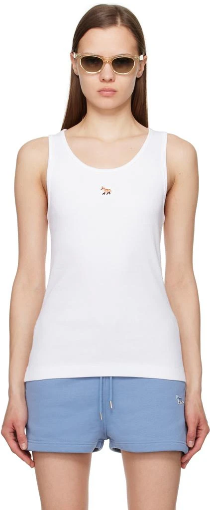 Maison Kitsune White Baby Fox Tank Top 1