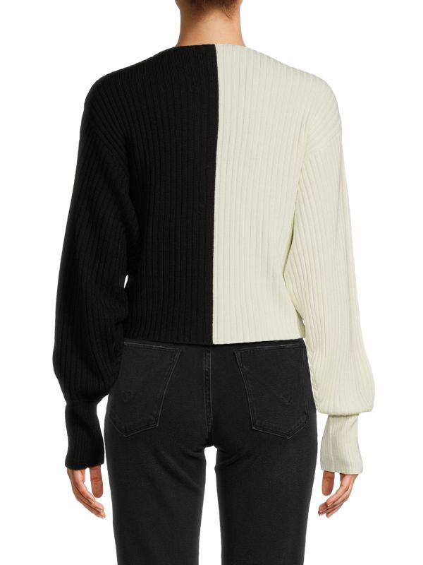 AMUR Cruz Colorblock Twist Wool Sweater