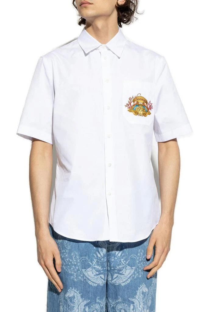 Versace Versace Logo-Embroidered Short-Sleeved Shirt 2