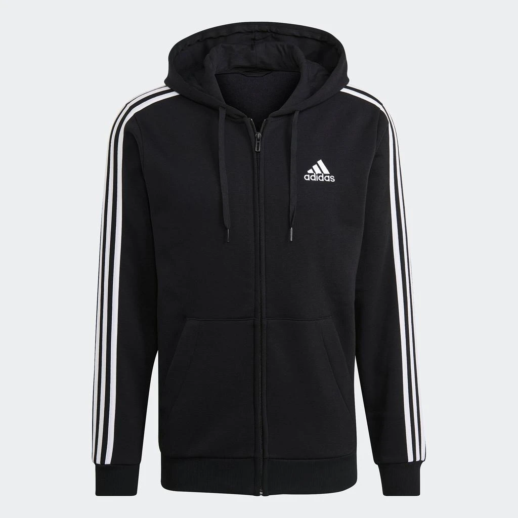 Adidas Men's  Essentials Fleece 3-Stripes Full-Zip Hoodie