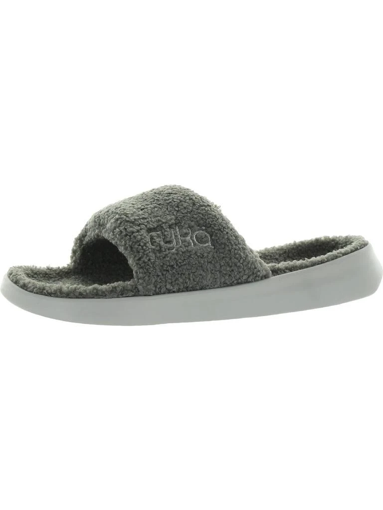 Ryka Aimi Cozy Womens Faux Fur Lined Slip on Slide Sandals 7
