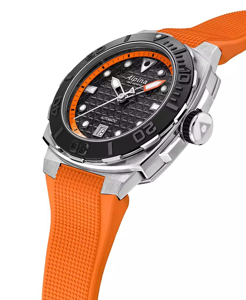 Alpina Men's Swiss Automatic Seastrong Extreme Orange Rubber Strap Watch 39mm