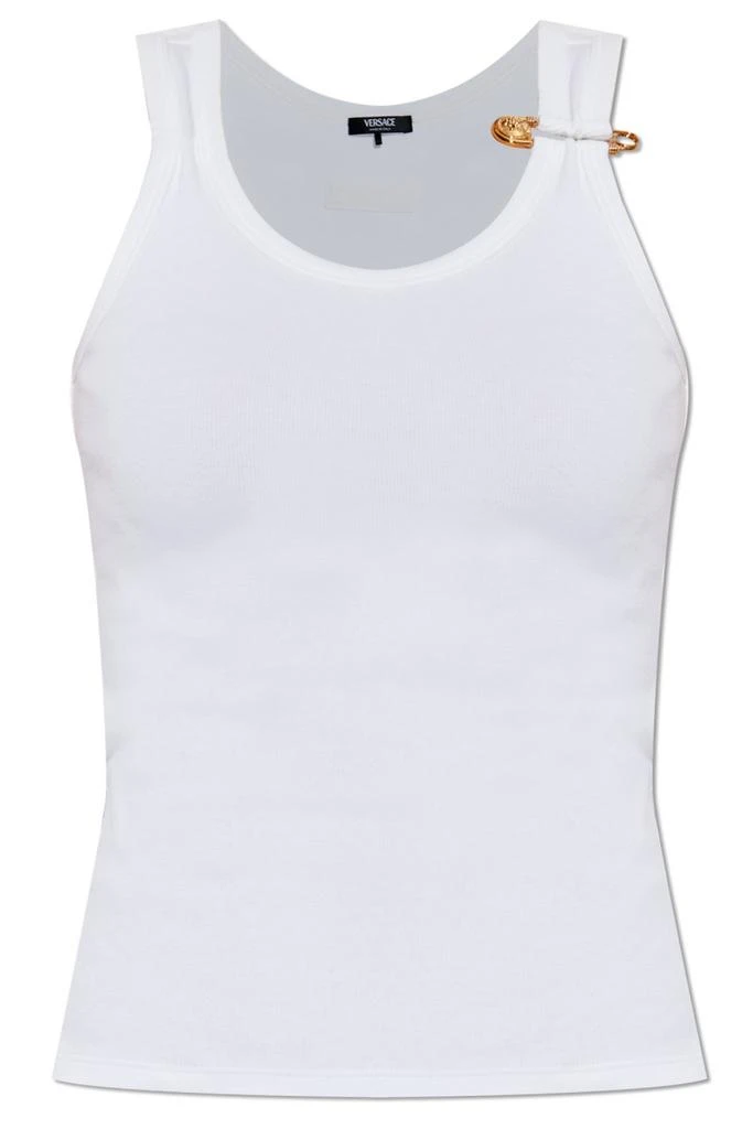 Versace Versace Safety-Pin Detailed Ribbed Top 1