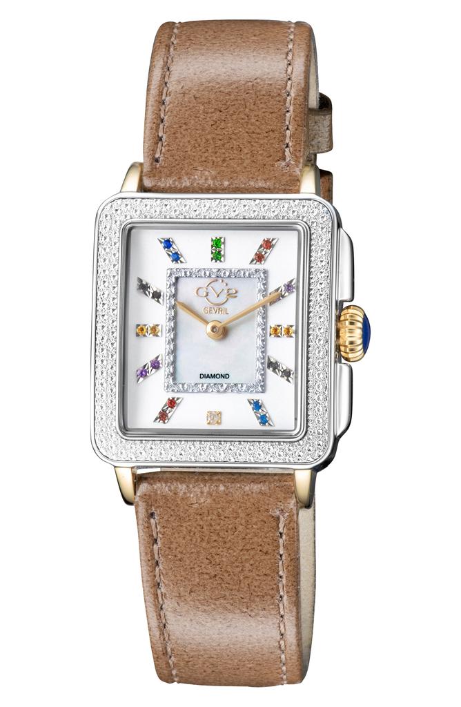GV2 Padova Diamond Leather Strap Watch, 27mm x 30mm - 0.0116ct.