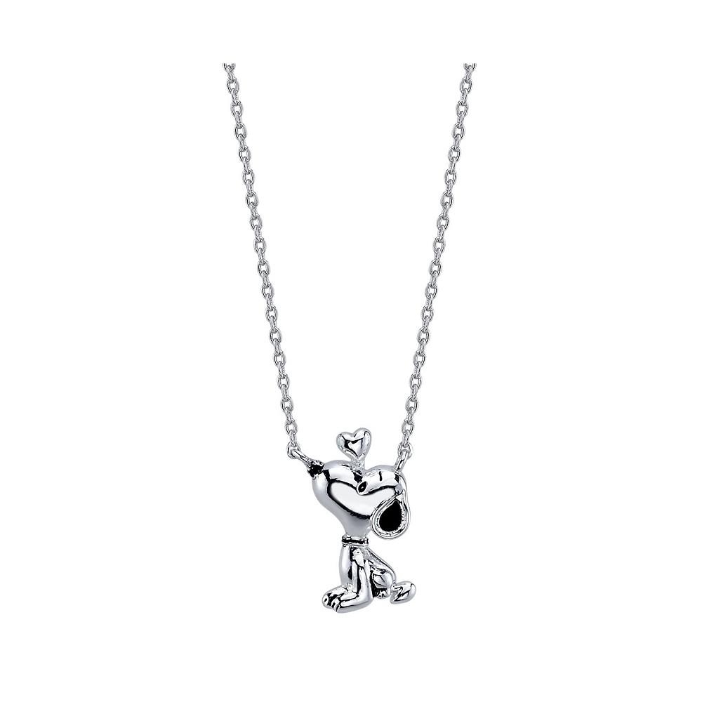 Peanuts Unwritten Snoopy Necklace in Silver Plate