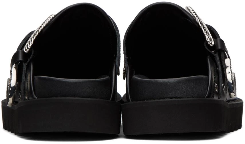 Toga Pulla Black Eyelet Metal Sabot Slippers 2