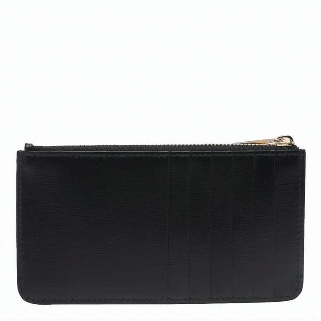 Salvatore Ferragamo Rectangular Black Calf Leather Wallet With Gancini Logo