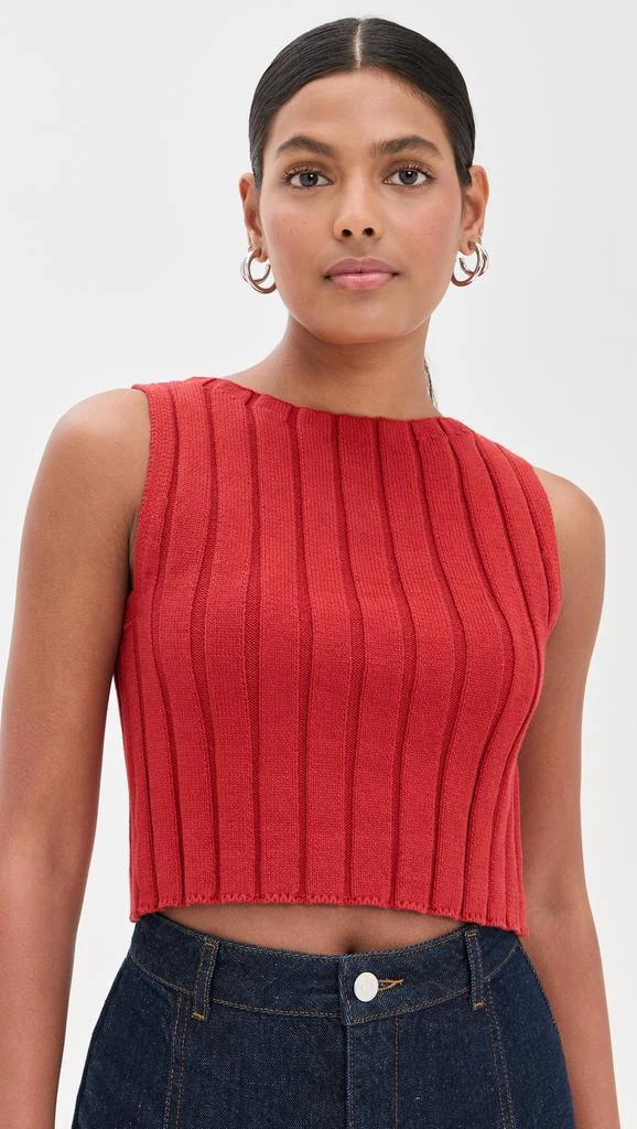 Reformation Callie Cotton Ribbed Sweater Tank 1