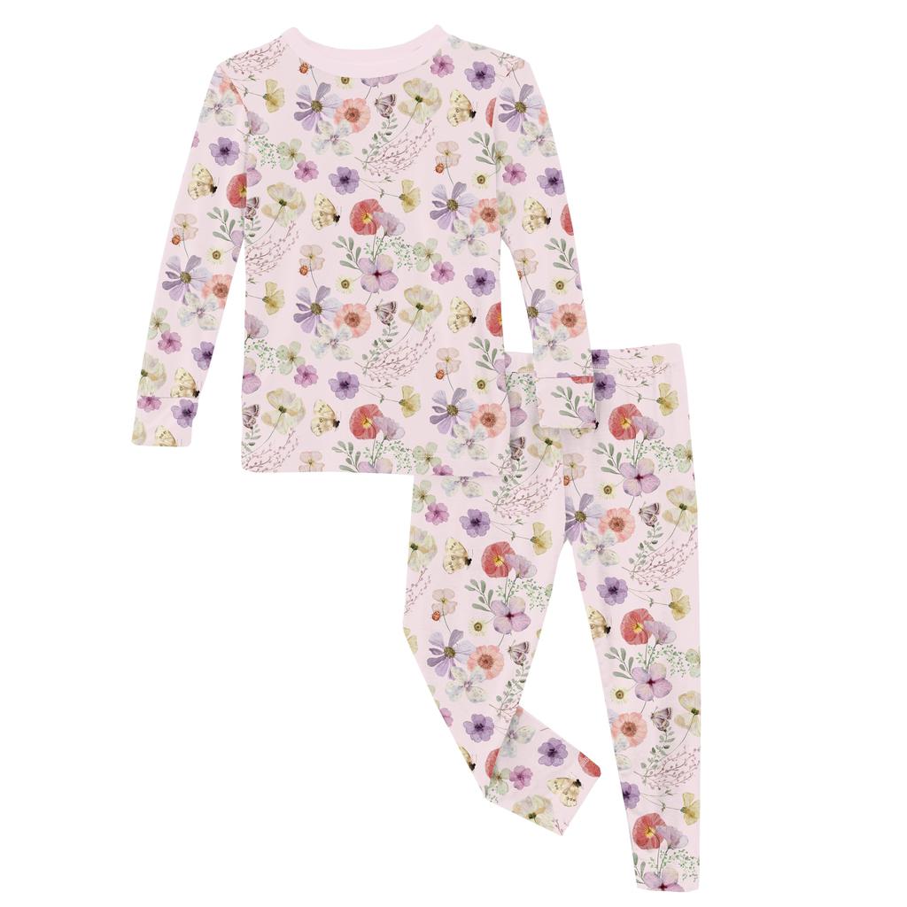 KicKee Pants Print Long Sleeve Pajama Set (Toddler/Little Kids/Big Kids)