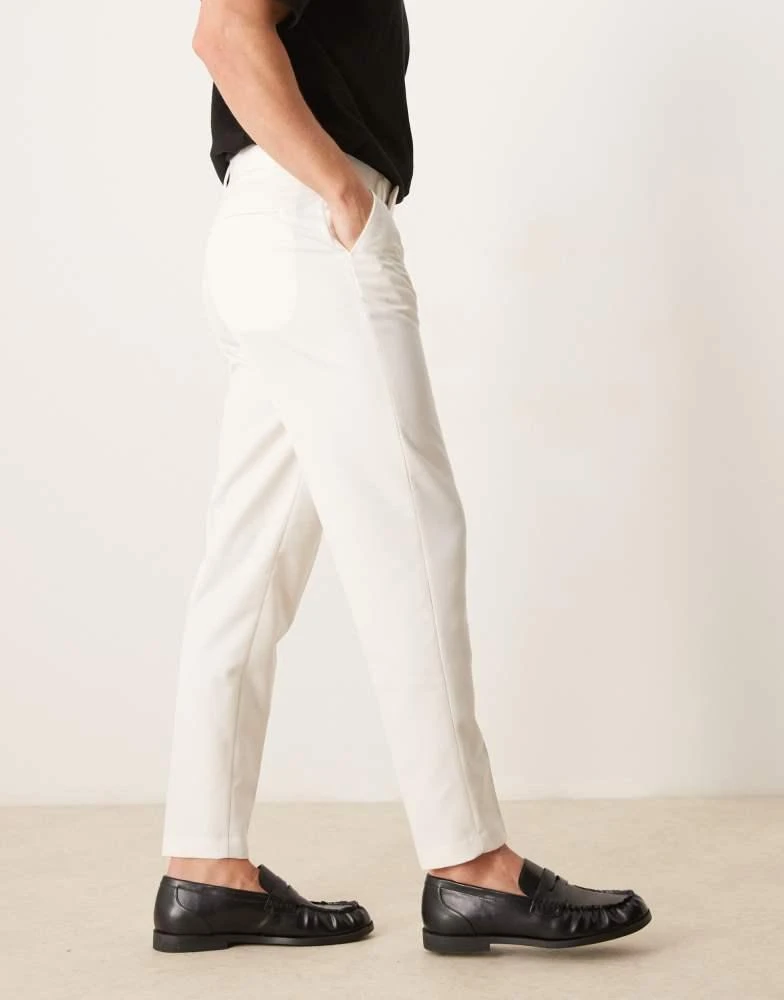 ASOS ASOS DESIGN smart tapered fit trousers in white 2