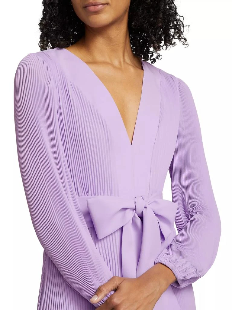 Milly Liv Pleated Tie-Waist Minidress 6