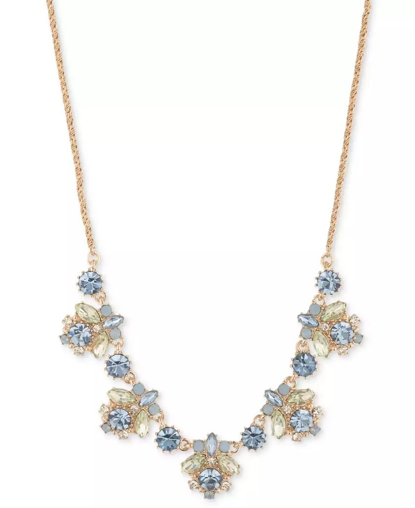 MARCHESA Gold-Tone Mixed Crystal Cluster Statement Necklace, 16" + 3" extender 1