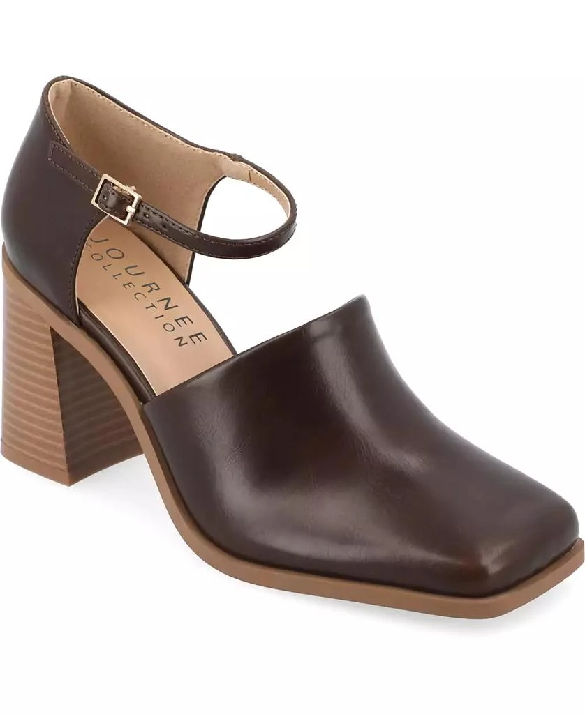 Journee Collection Women's Bobby Block Heel Square Toe Pumps 1