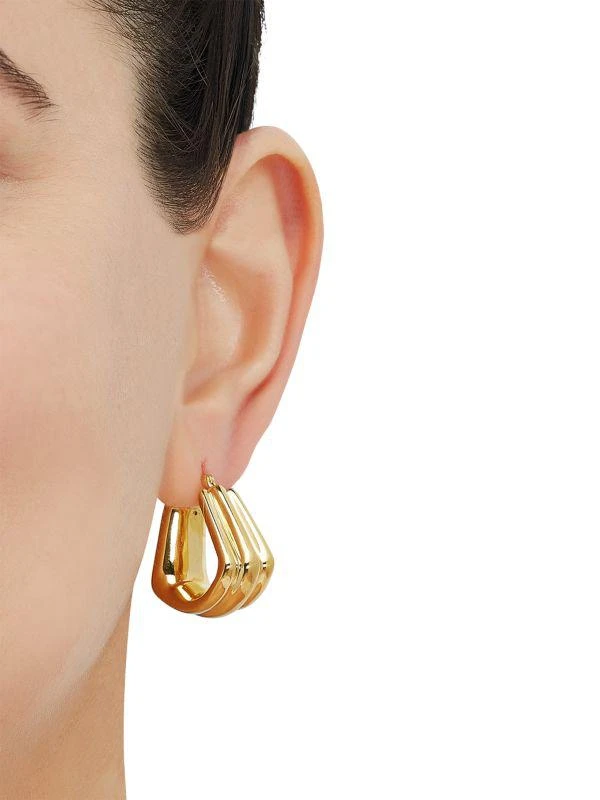 Saks Fifth Avenue Gos 14K Goldplated Sterling Silver Triple Rows Hoop Earrings 3