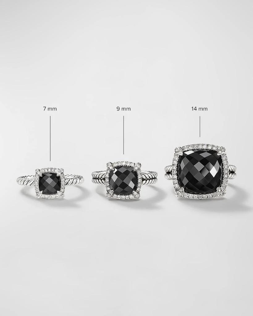 David Yurman 7mm Petite Chatelaine Pave Bezel Ring with Gemstone and Diamonds in Silver 5