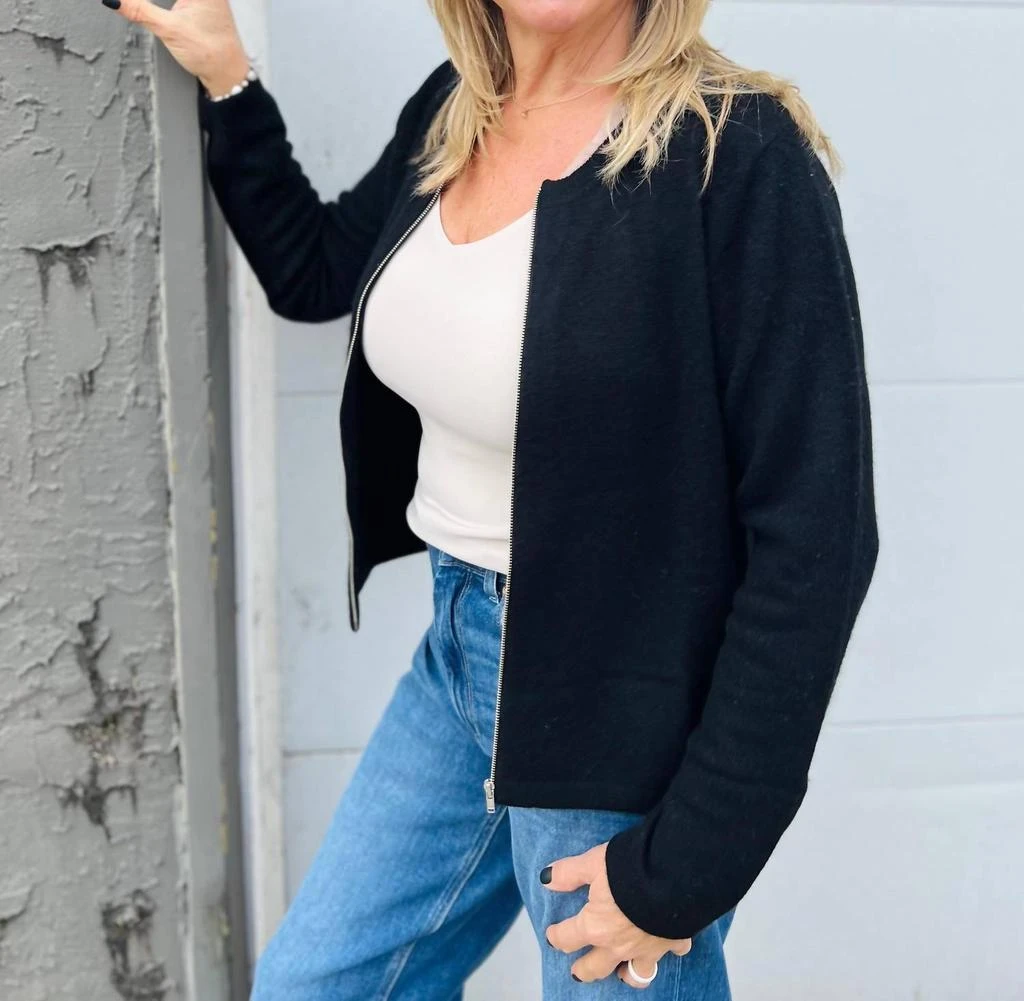 Pure Amici Pure Amici - Zip Front Cashmere Cardigan 2