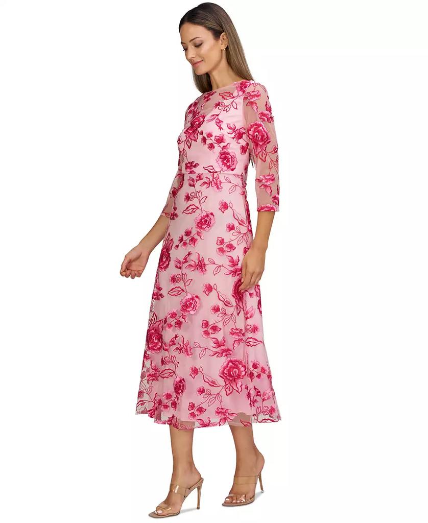 JS Collections Women's Nadine Embroidered 3/4-Sleeve Party Dress