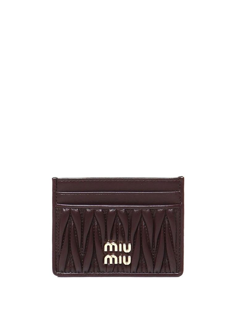 財布・小物その他 Miu Miu Tonal Matelasse Leather Cardholder Miu Miu Leather Matelassé Card Holder - Bags - BeyondStyle