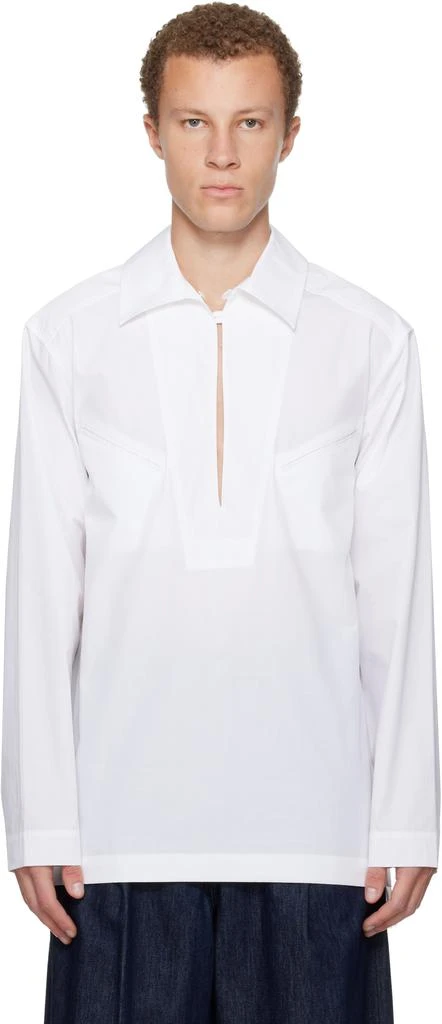 Dries Van Noten White Keyhole Shirt 1