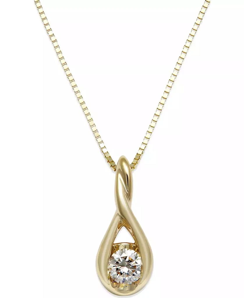 Sirena Diamond Twist Pendant Necklace in 14k Gold (1/8 ct. t.w.) 1