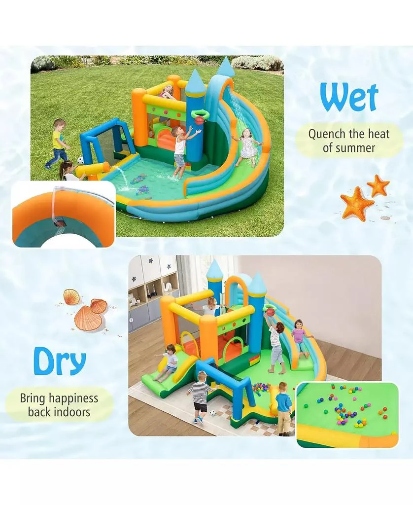 GOUUN Inflatable Water Slide with Dual Slides and Splash Pool Bounce House with 680W Blower 9