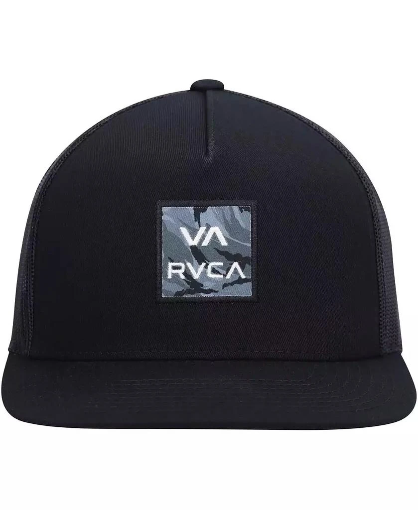 RVCA Men's Black Wordmark VA ATW Print Trucker Snapback Hat 4
