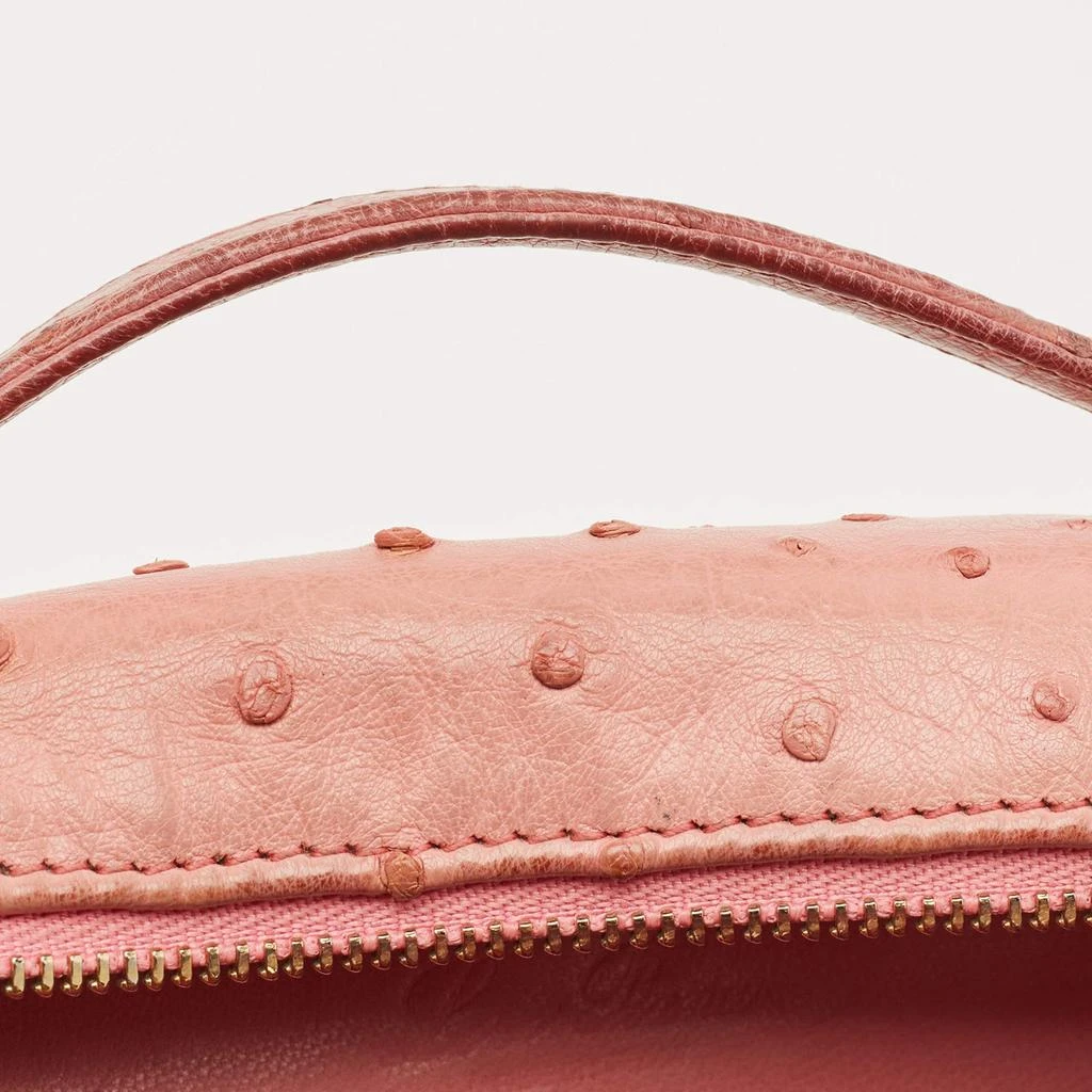 Loro Piana Loro Piana Pink Ostrich Leather Extra Pocket L19 Pouch 7