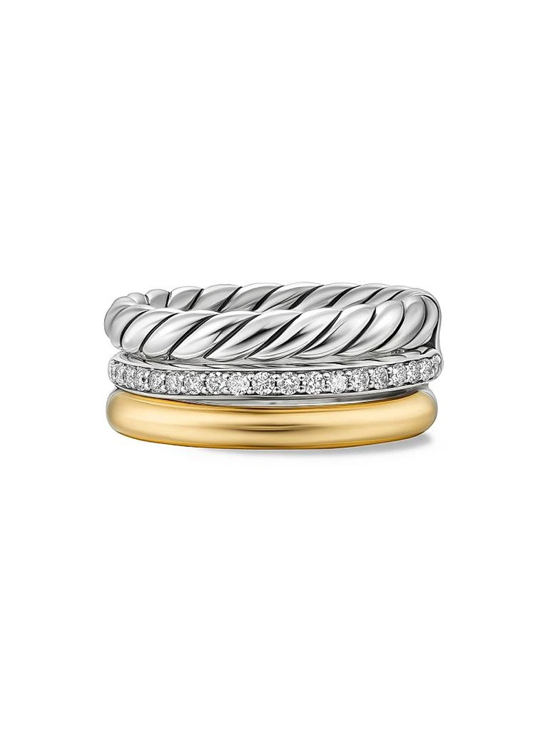 David Yurman DY Mercer Three Row Ring in Sterling Silver 1