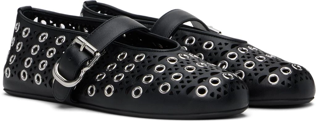 Alaïa Black Vienne Lambskin Eyelets Ballerina Flats 4