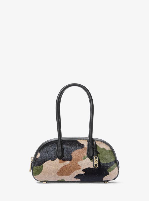 Michael Kors Lulu Small Camouflage Print Calf Hair Satchel