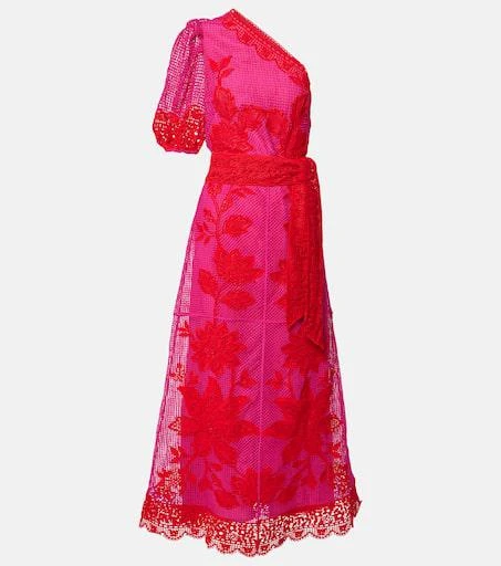 Farm Rio One-shoulder guipure lace maxi dress 1