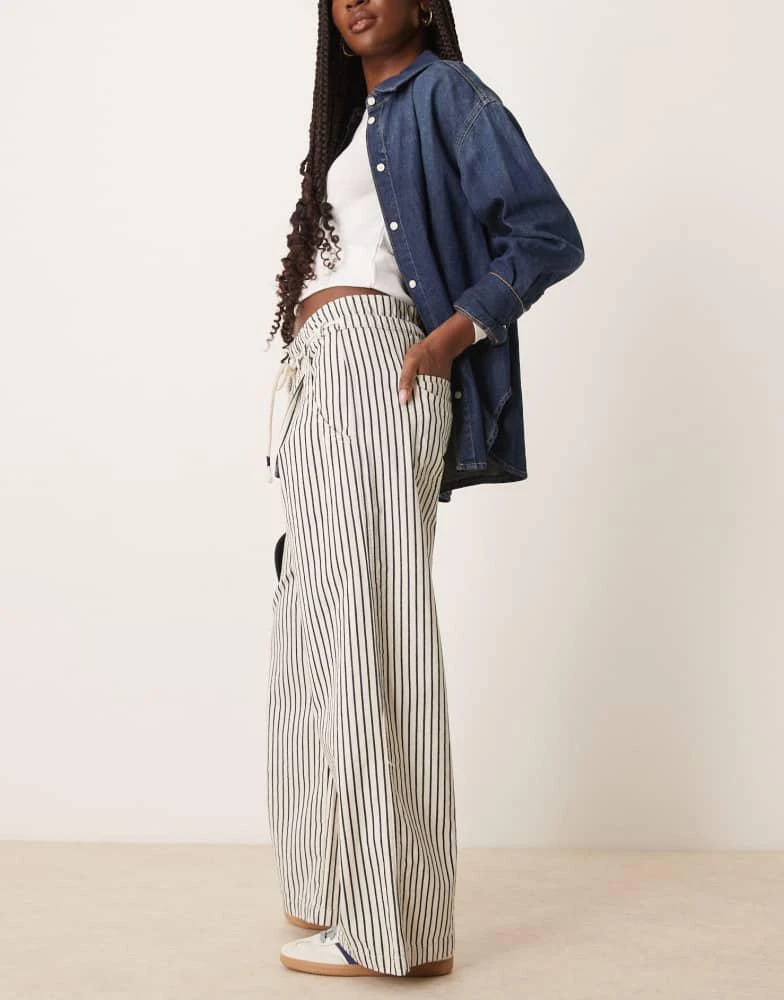 Free People Free People dakota striped cinched waist pull-on jeans in multi 3