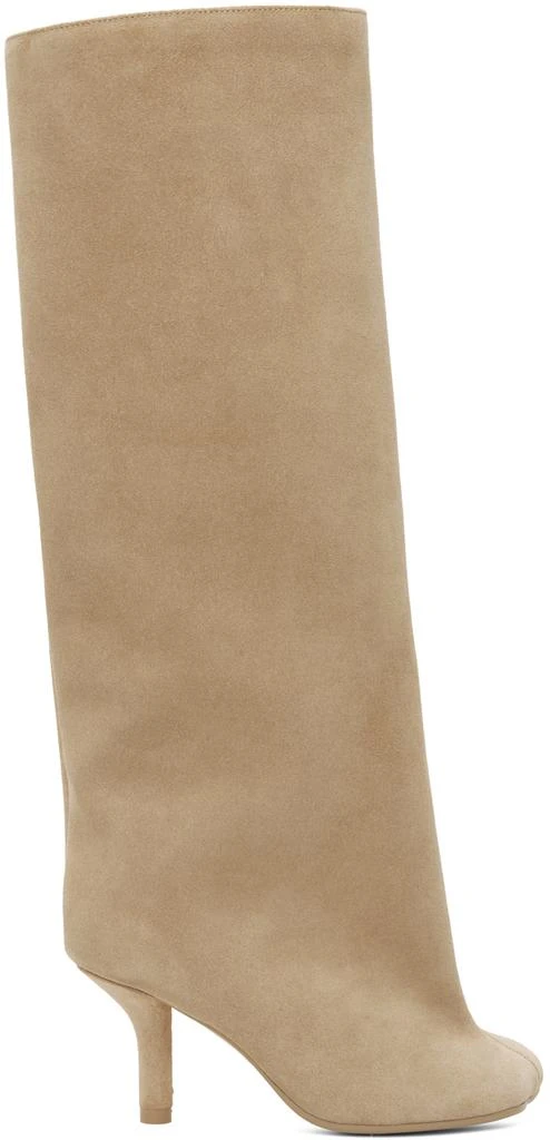 MM6 Beige Anatomic Slip-On Suede Boots 1