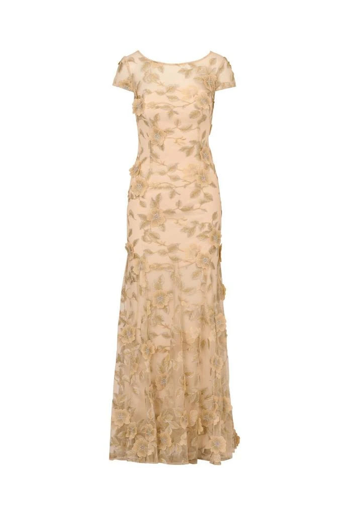 Adrianna Papell Floral embroidered godet gown 1
