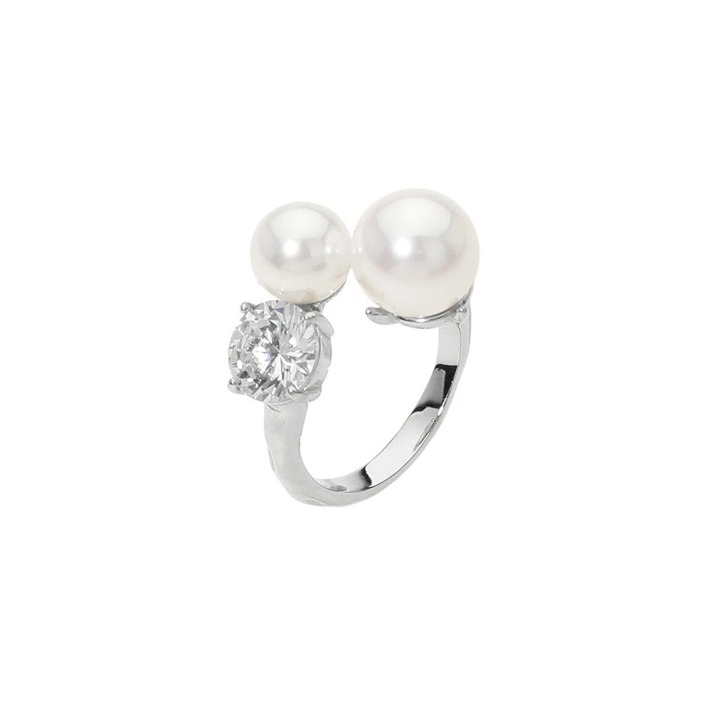 FASHNZFAB SECRET BOX_Stainless Steel Pearl Stone Cluster Wrap Adjustable Ring 2