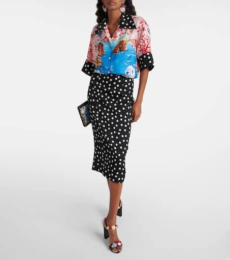 Dolce 
Gabbana Capri printed silk satin shirt 2