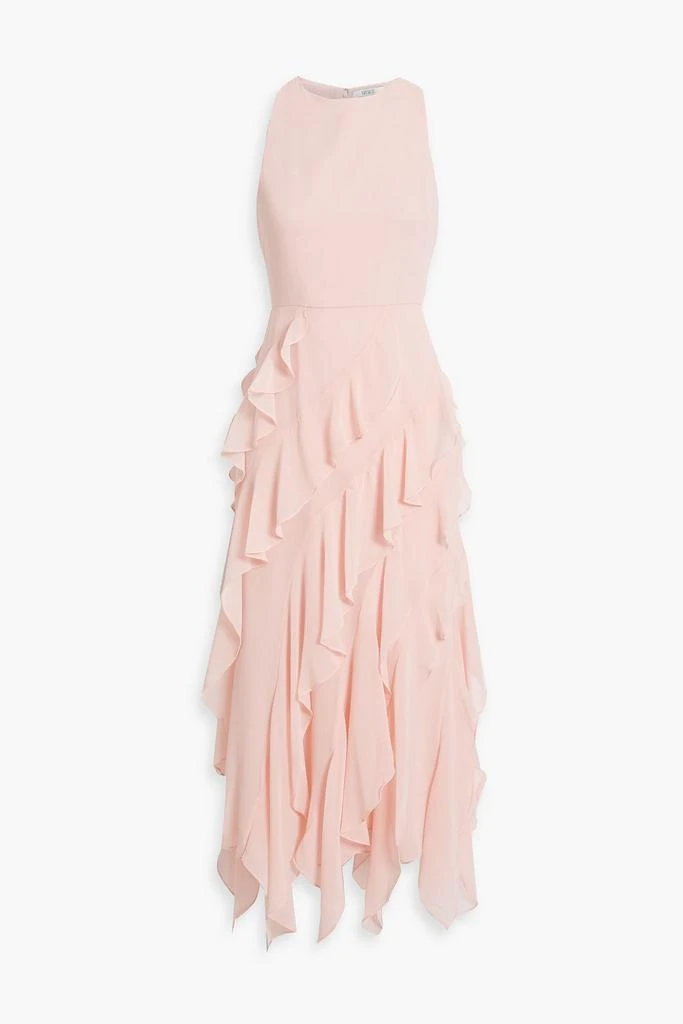 Badgley Mischka Ruffled chiffon midi dress 1