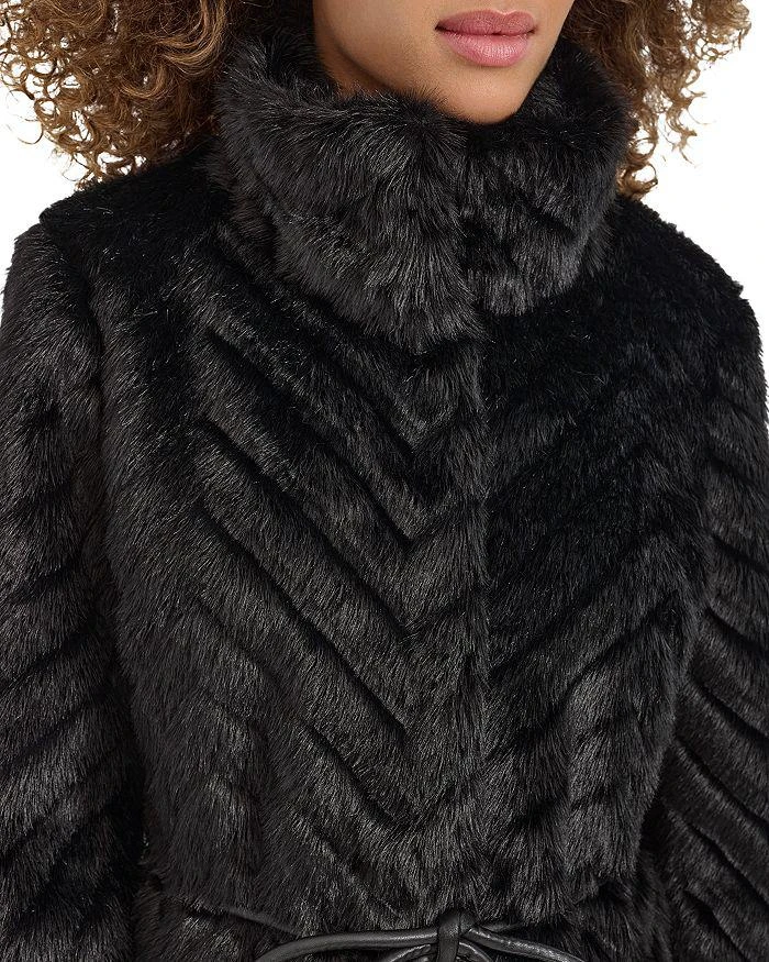 Kenneth Cole Grooved Faux Fur Coat 5
