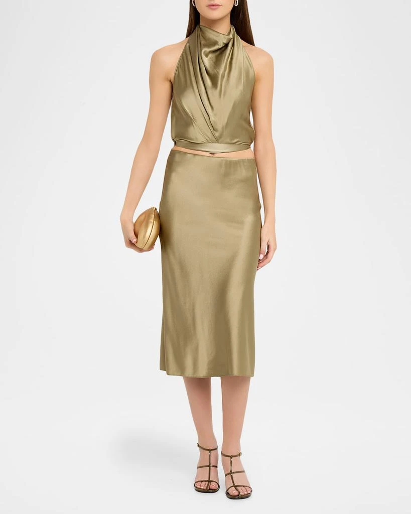 Ramy Brook Libbie Silk Cowl-Neck Halter Top 2