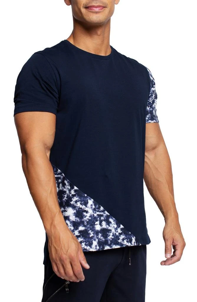Maceoo Panel Tie Dye Blue T-Shirt 3