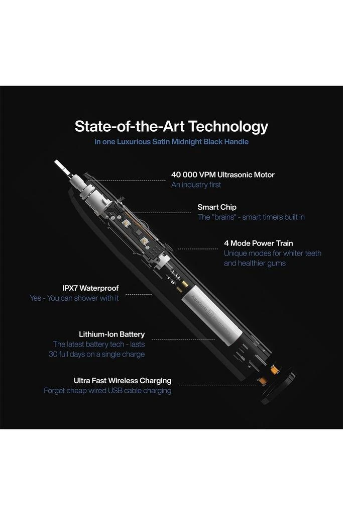 AquaSonic Black Series Ultra Sonic Whitening ToothBrush with 8 DuPont Brush Heads & Travel Case 2