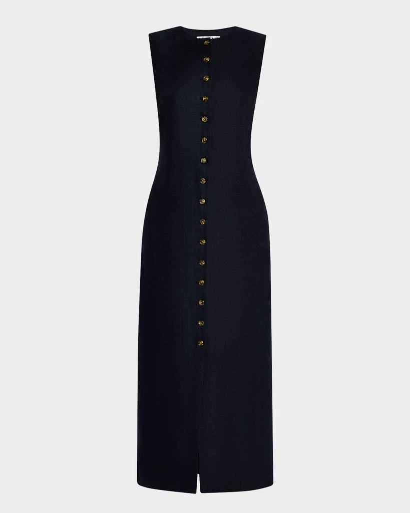 ARGENT Sleeveless Button-Down Linen Midi Dress - Dresses & Skirts - Free  Shipping - BeyondStyle