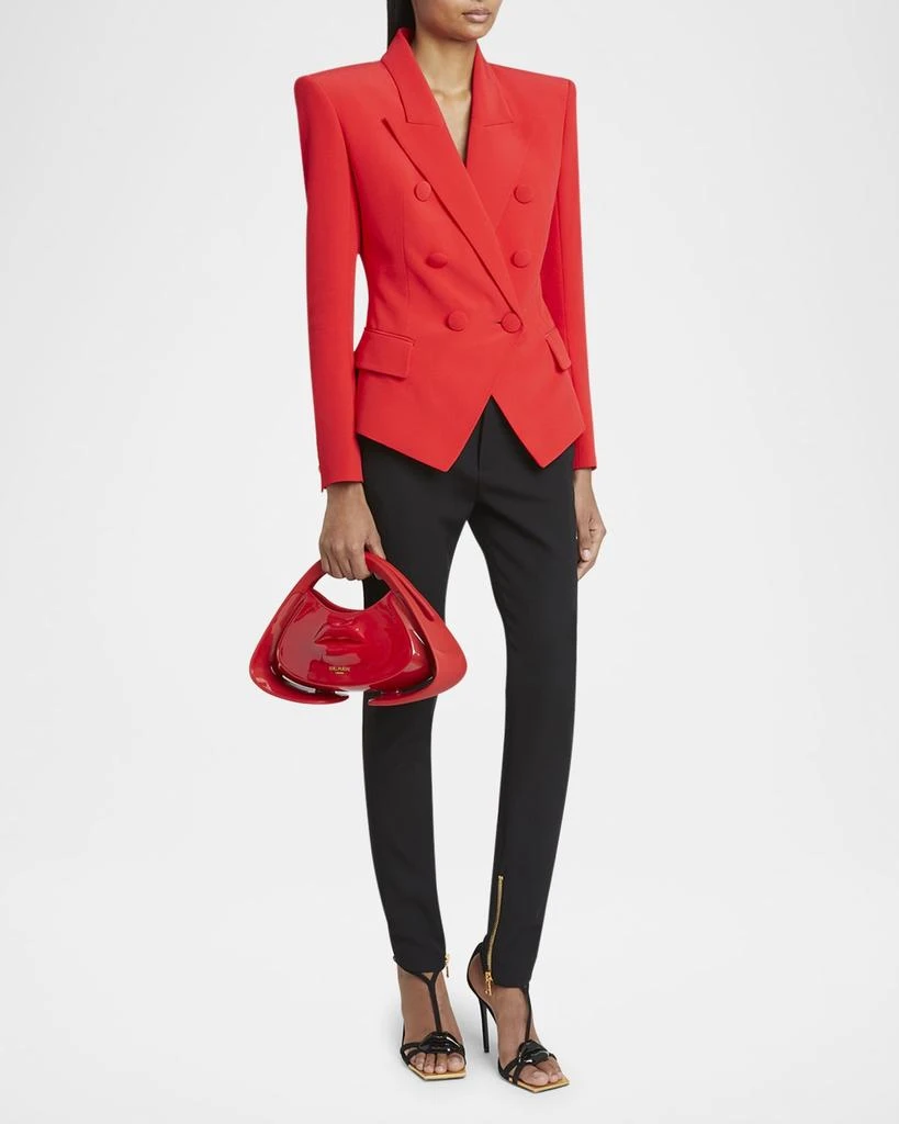 Balmain Jolie Madame Small Lips Top-Handle Bag in Patent Faux Leather 5
