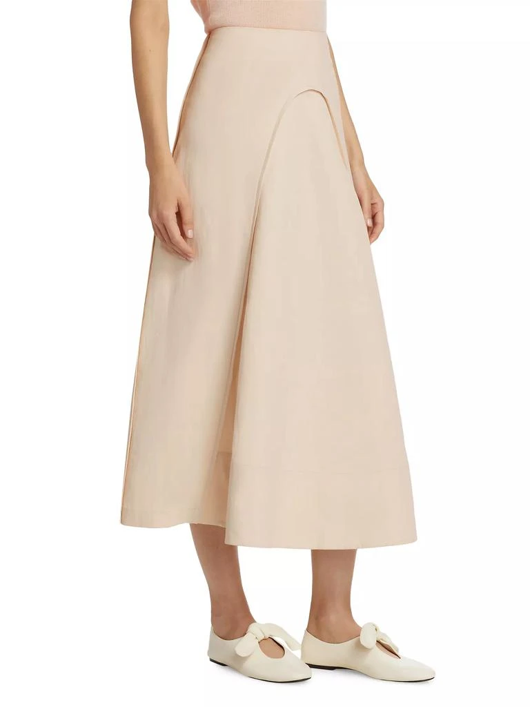 Co Linen Curved-Seam Midi-Skirt 4