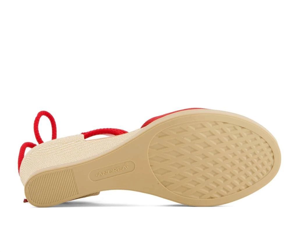 Andrea Women's Wedge Ankle And Calf Strap Espadrilles In Red 4