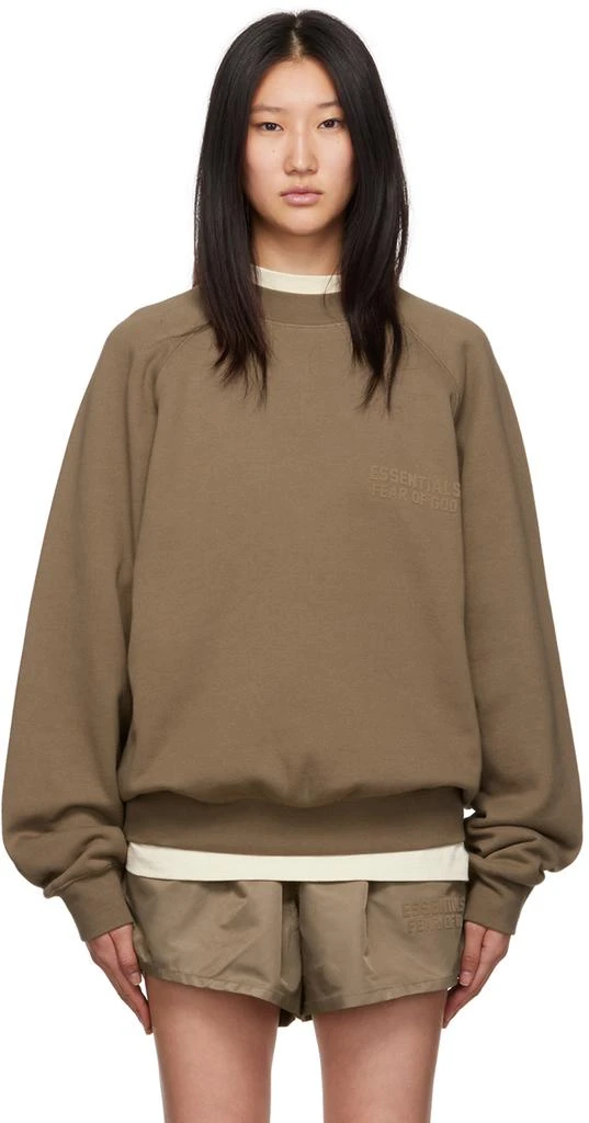 Fear of God ESSENTIALS Brown Crewneck Sweatshirt 1