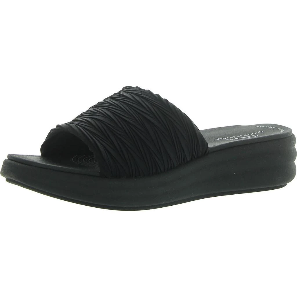 Clarks Drift Petal Womens Solid Textured Slide Sandals 1