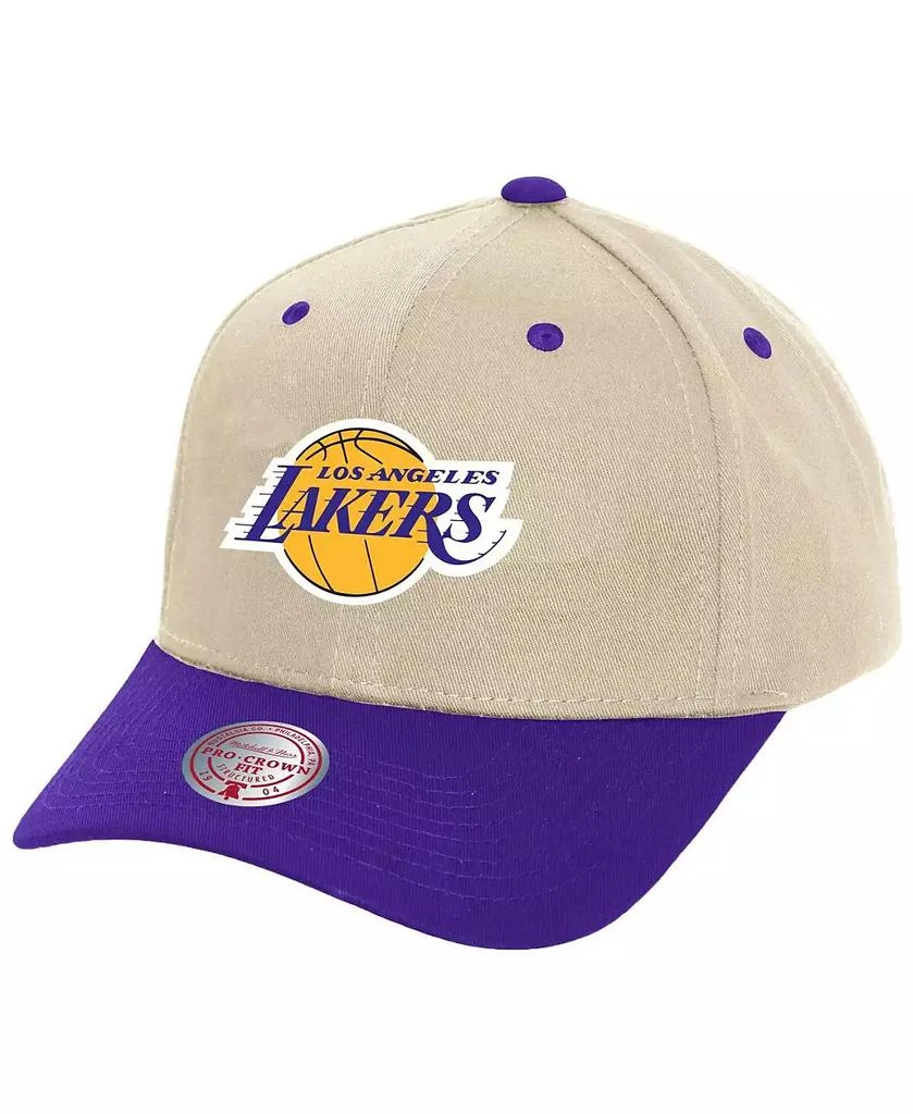 Mitchell & Ness Men's Cream Los Angeles Lakers Game On Two-Tone Pro Crown Adjustable Hat 1